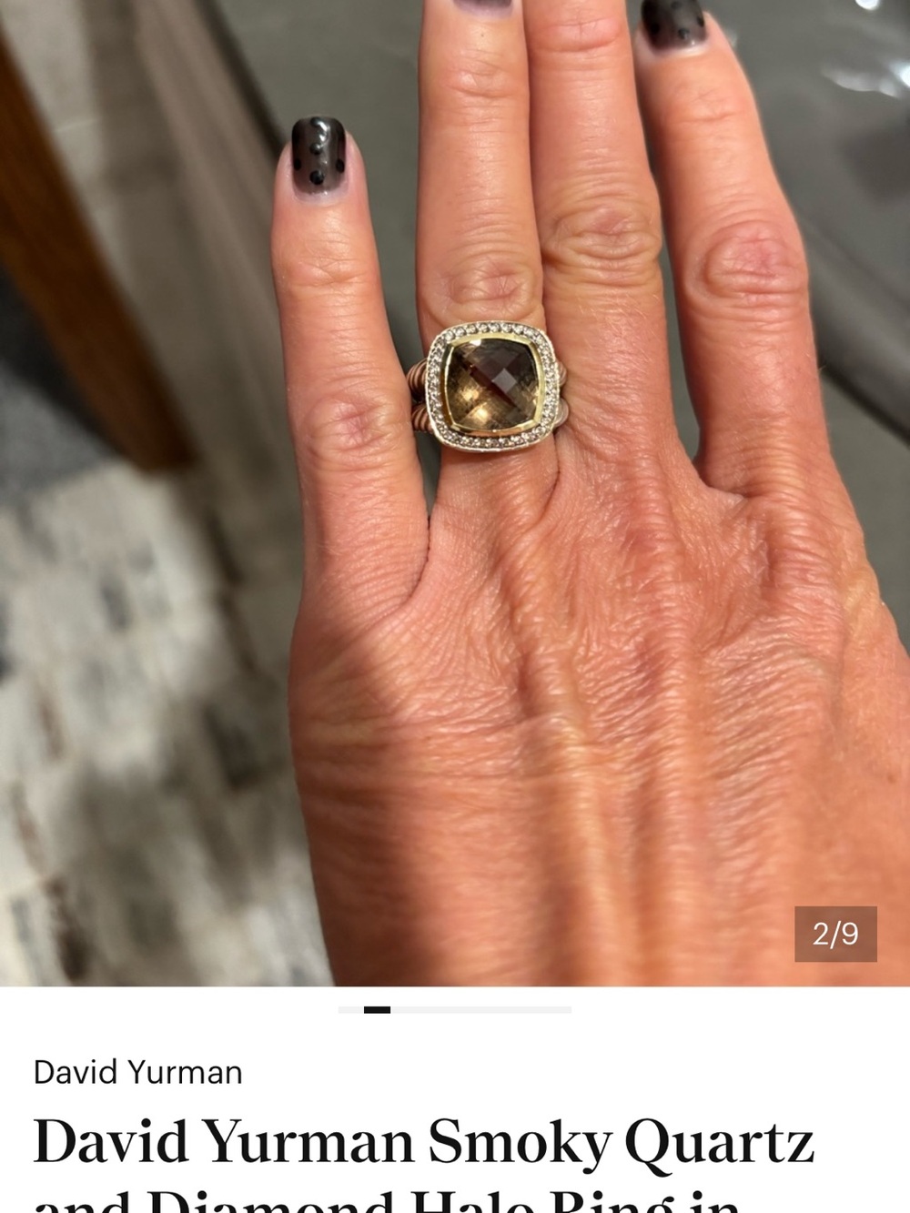DAVID YURMAN ALBION MOONLIGHT ICE 17MM SMOKY QUARTZ DIAMOND RING SIZE 6 - Picture 11 of 16
